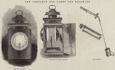 Neue tragbare Gaslampen für Eisenbahnen von English School