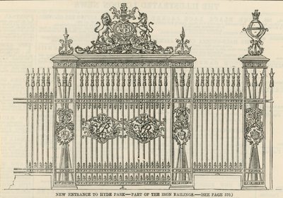 Neuer Eingang zum Hyde Park - Teil der Eisenzaun von English School