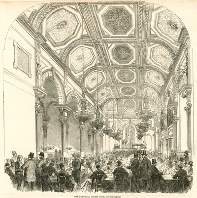 Neuer Musiksaal, Evans Hotel, Covent Garden, London von English School