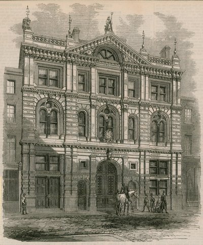 Neu errichtete Büros der Peninsular and Oriental Steam Navigation Company, Leadenhall Street, London von English School