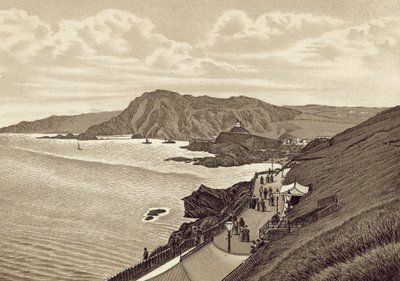 Nord-Devon: Laternenhügel und Hillsboro, Ostparade (Litho) von English School