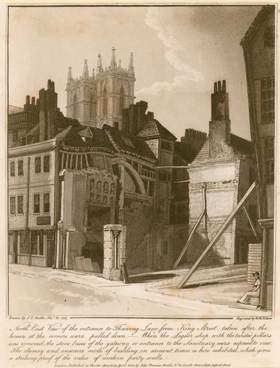 Nordostansicht des Eingangs zur Thieving Lane von der King Street von English School