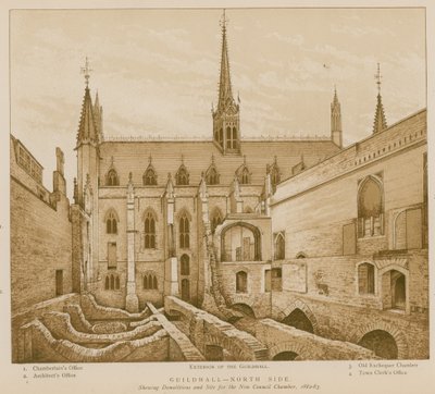 Nordseite der Guildhall, London von English School