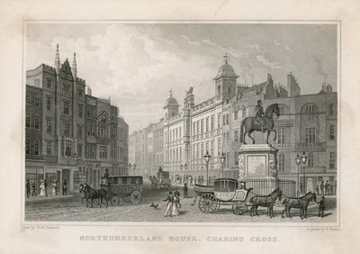 Northumberland House, Charing Cross. Bishs Lotteriebüro, Nr. 9 Charing Cross, ist neben dem Golden Cross Hotel von English School