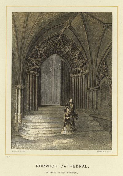 Norwich Kathedrale, Eingang zu den Kreuzgängen von English School