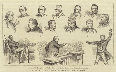 Notizen auf der Irischen Nationalversammlung (Stich) von English School
