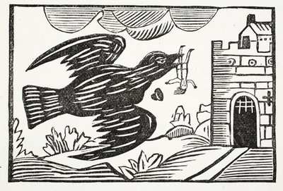 Nun von einem Raben von großer Stärke, Weg wurde der arme Tom getragen, Illustration aus Chap-books des achtzehnten Jahrhunderts von John Ashton, veröffentlicht 1882 von English School