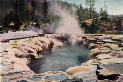 Oblong Geysir, Yellowstone Park (Farblithographie) von English School