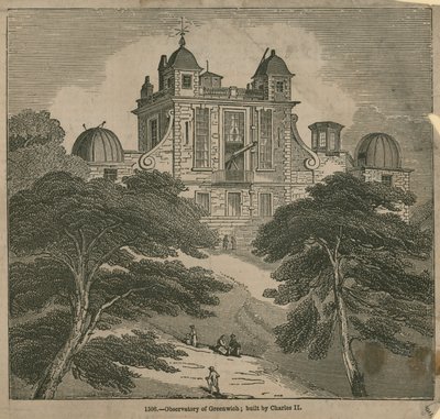 Observatorium in Greenwich, London, erbaut von Charles II von English School