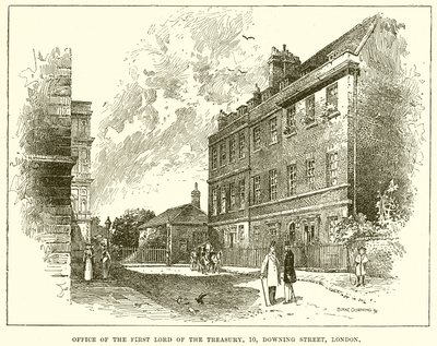 Büro des Ersten Lords des Schatzamtes, 10, Downing Street, London von English School