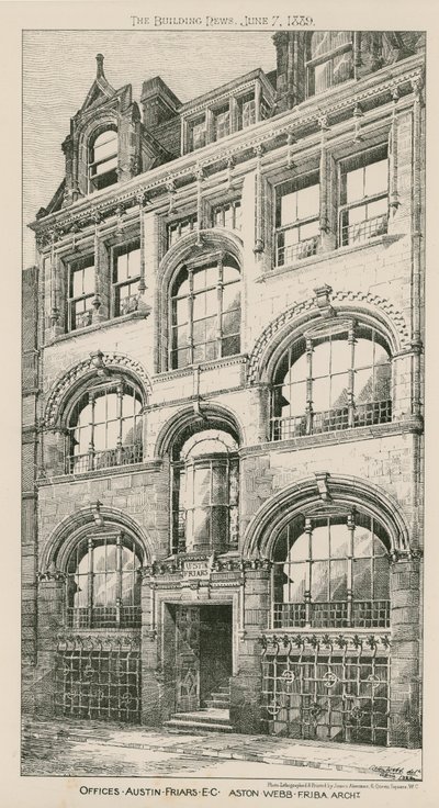 Büros, Austin Friars, London EC, Aston Webb, Architekt von English School
