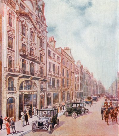 Büros und Ausstellungsräume der Daimler Company in Pall Mall von English School