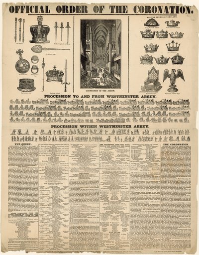 Offizieller Befehl zur Krönung von Königin Victoria von English School