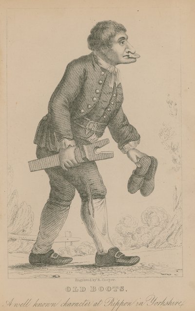Old Boots, eine bekannte Figur in Rippon, Yorkshire von English School