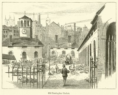 Alter Farringdon-Markt (Gravur) von English School