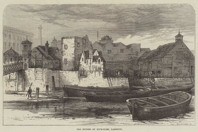 Alte Häuser in Nine-Elms, Lambeth (Gravur) von English School