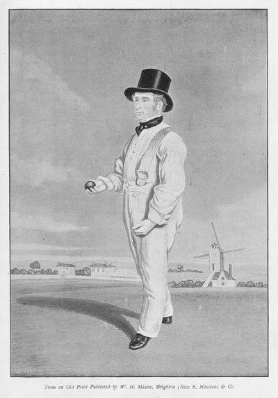 Old Lillywhite, aus einem alten Druck veröffentlicht in Famous Cricketers and Cricket Grounds, veröffentlicht von Hudson und Kearns, 1895 von English School