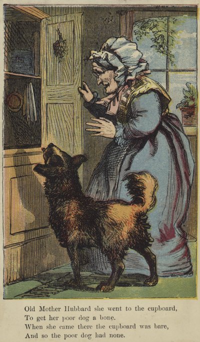 Alte Mutter Hubbard ging zum Schrank von English School