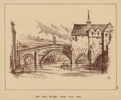 Alte Ouse-Brücke, abgerissen 1809 von English School