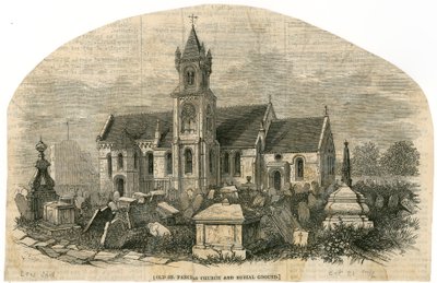 Alte St. Pancras Kirche, London, und Friedhof von English School