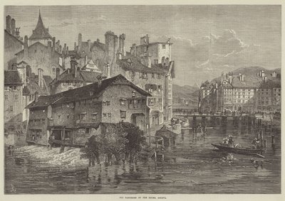 Alte Gerbereien am Rhone, Genf (Gravur) von English School