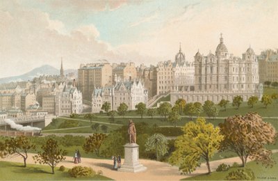 Altstadt Edinburgh vom Princes Street Gardens von English School