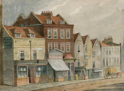 Alte Häuser in Upper Street, Islington, gegenüber der Kirche von English School
