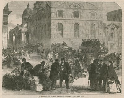Alte Rentner verlassen das Greenwich Hospital von English School