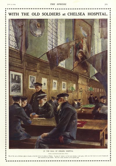 Alte Soldaten in der Halle des Chelsea Hospital, London von English School