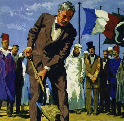 Am 25. April 1859 stach de Lesseps den ersten Spatenstich für den Suezkanal von English School