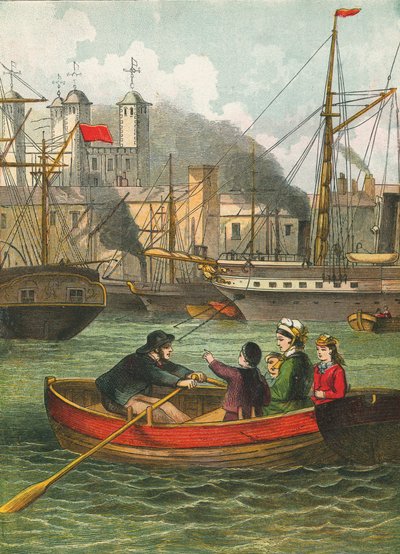 Auf der Themse bei dem Tower of London von English School