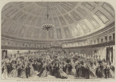 Eröffnung der Dubliner Internationalen Ausstellung, der Ball im Mansion House zu Ehren des Prinzen von Wales (Stich) von English School
