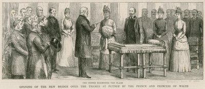 Eröffnung der neuen Brücke über die Themse in Putney durch den Prinzen und die Prinzessin von Wales von English School