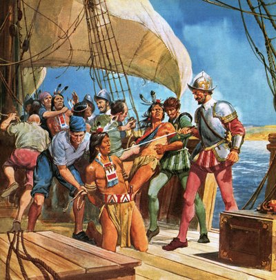 Operation Redskin. 1605 segelte Sir Ferdinando Gorges nach Amerika und entführte fünf Indianer, damit der Oberste Richter mehr über die Ureinwohner Amerikas erfahren konnte. von English School
