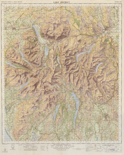 Ordnance Survey Karte des Lake District von English School