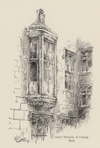Oriel-Fenster der Crosby Hall, gegenüber von Great St Helen