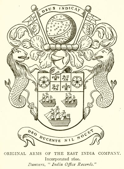 Ursprüngliches Wappen der Ostindien-Kompanie von English School