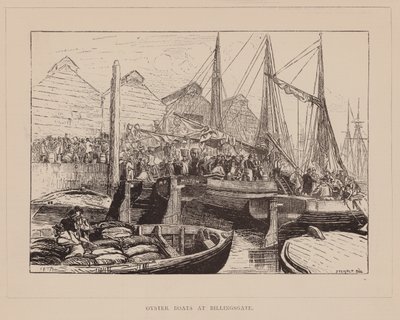 Austerboote bei Billingsgate (Gravur) von English School