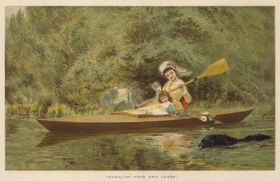 Paddeln im eigenen Kanu (Chromolitho) von English School