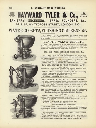 Seite aus dem Kompendium der Architekten, Vermesser und Ingenieure 1892 von English School