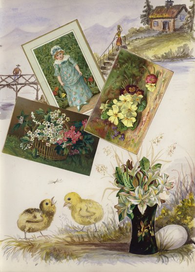 Seite aus einem spätviktorianischen Sammelalbum von English School