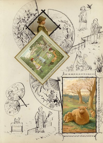 Seite aus einem spätviktorianischen Sammelalbum von English School