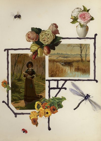 Seite aus einem spätviktorianischen Sammelalbum von English School
