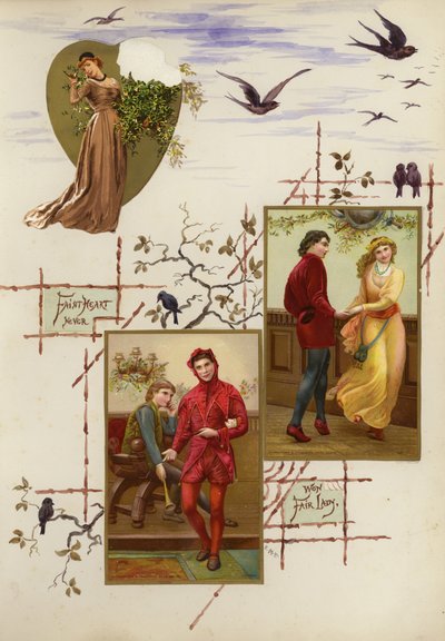 Seite aus einem spätviktorianischen Sammelalbum von English School