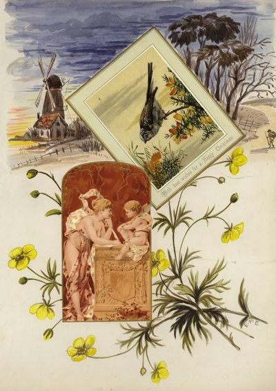 Seite aus einem spätviktorianischen Sammelalbum von English School