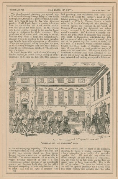 Seite aus dem Buch der Tage von English School