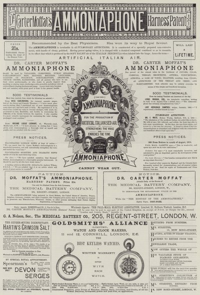 Seite mit Anzeigen (Gravur) von English School