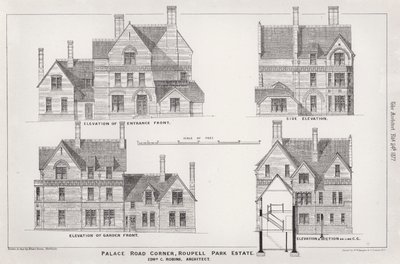 Palace Road Ecke, Roupell Park Estate (Stich) von English School