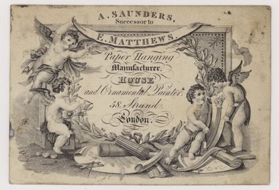 Tapetenfärber, A Saunders, Visitenkarte von English School