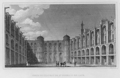 Paris, Cour Du Chateau De St Germain-En-Laie (Gravur) von English School
